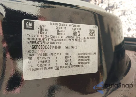 2012 Chevrolet Silverado 1500 Lt from USA, damaged, VIN 1GCRCSE03CZ141678